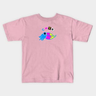 CMYK Cuttlefish, stylized, art for sea & ocean life lovers Kids T-Shirt